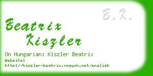 beatrix kiszler business card